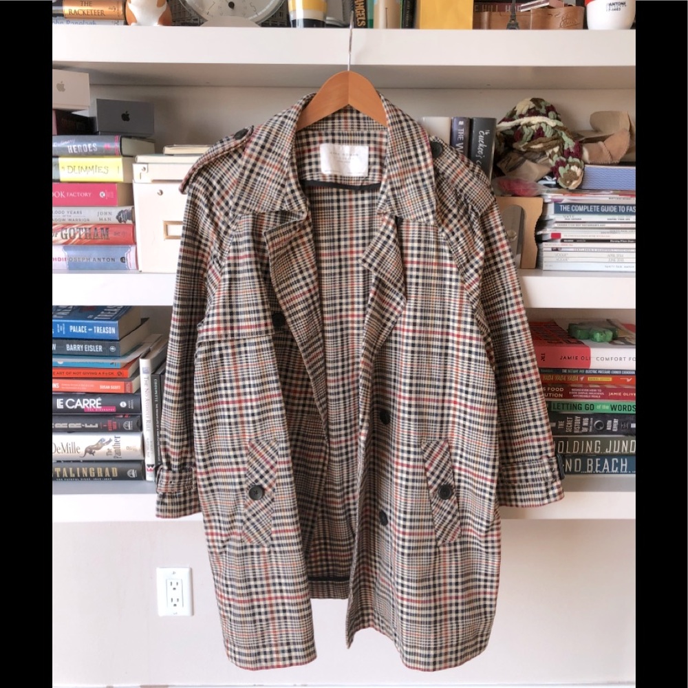 Zara Short Plaid trench coat